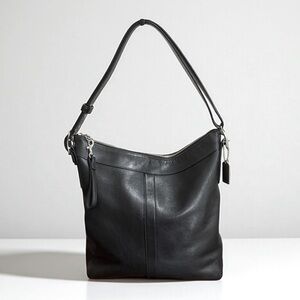 Authentic Coach Legacy Vintage Black Leather Duffle Shoulder Bag